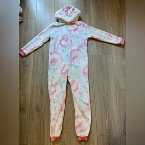 Unicorn hooded onesie/pajama Hooded Blanket Sleeper, Tie Dye Sparkle Unicorn